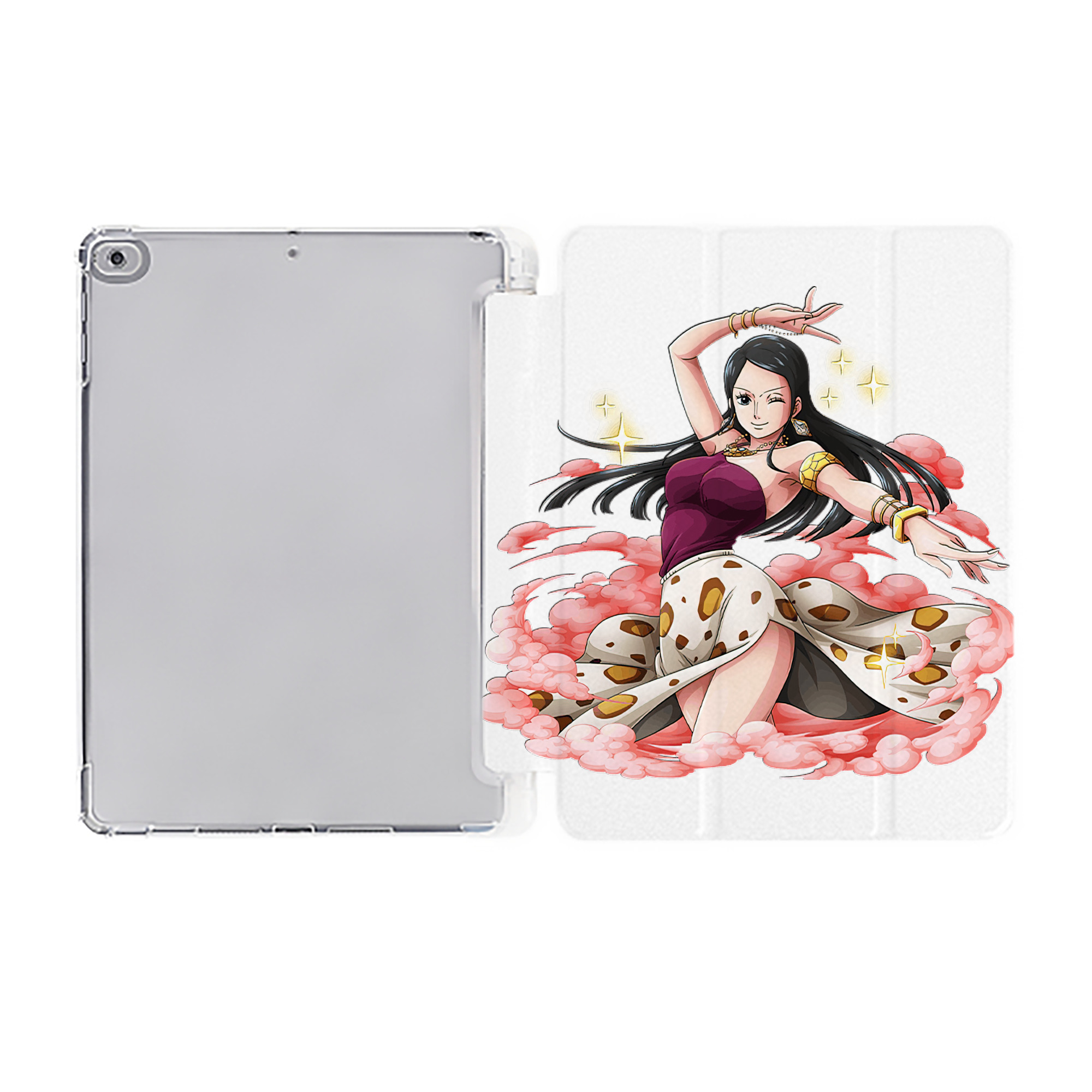 （画像用） ワンピース ニコ・ロビン ONE PIECE Nico Robin IPad ケース ペン収納付き 三つ折りスタンド PUレザー×シリコン 対応機種9.5/10.5/10.9インチ